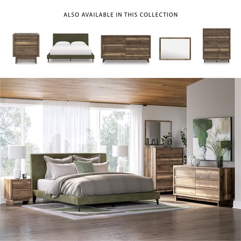 Bowery Hill Engineered Wood Green King Upholstered Bed with Roll Slats