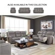 Bowery Hill Contemporary Leather Gray Power Reclining Loveseat