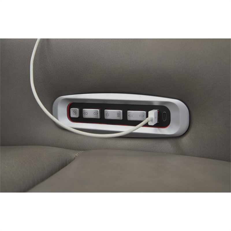 Bowery Hill Contemporary Leather Gray Power Reclining Loveseat