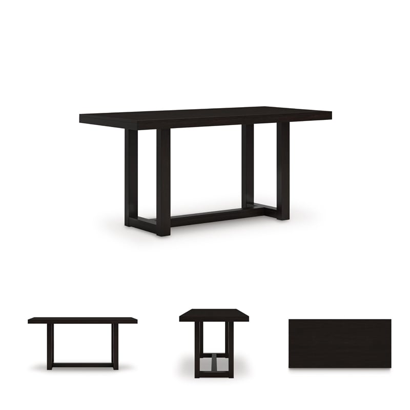 Bowery Hill Contemporary Wood Dark Gray Counter Height Dining Table