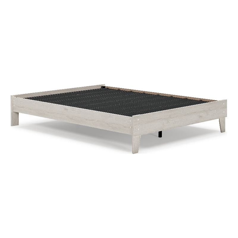 Bowery Hill Contemporary Engineered Wood Beige King Platform Bed