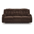 Bowery Hill Contemporary Polyester Brown Power Reclining Sofa