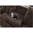 Bowery Hill Contemporary Polyester Brown Power Reclining Sofa