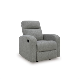Bowery Hill Modern / Contemporary Polyester Gray Finish Recliner