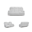 Bowery Hill Contemporary Polyester White Power Reclining Sofa