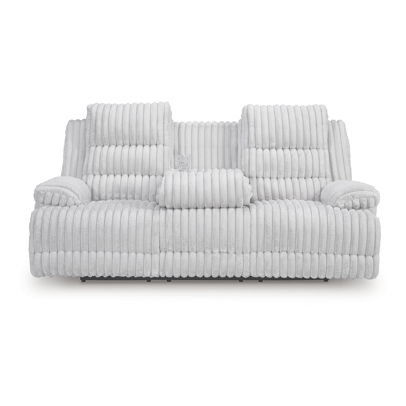 Bowery Hill Contemporary Polyester White Power Reclining Sofa