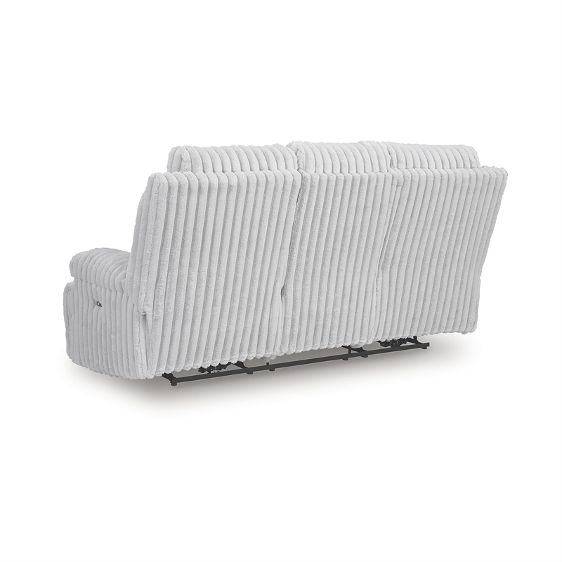 Bowery Hill Contemporary Polyester White Power Reclining Sofa