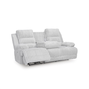 Bowery Hill Contemporary Polyester White Power Reclining Sofa