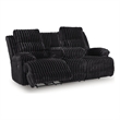 Bowery Hill Contemporary Polyester Black Power Reclining Sofa