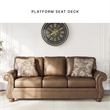Bowery Hill Modern / Contemporary Faux Leather Brown Finish Sofa