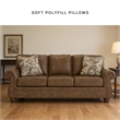 Bowery Hill Modern / Contemporary Faux Leather Brown Finish Sofa