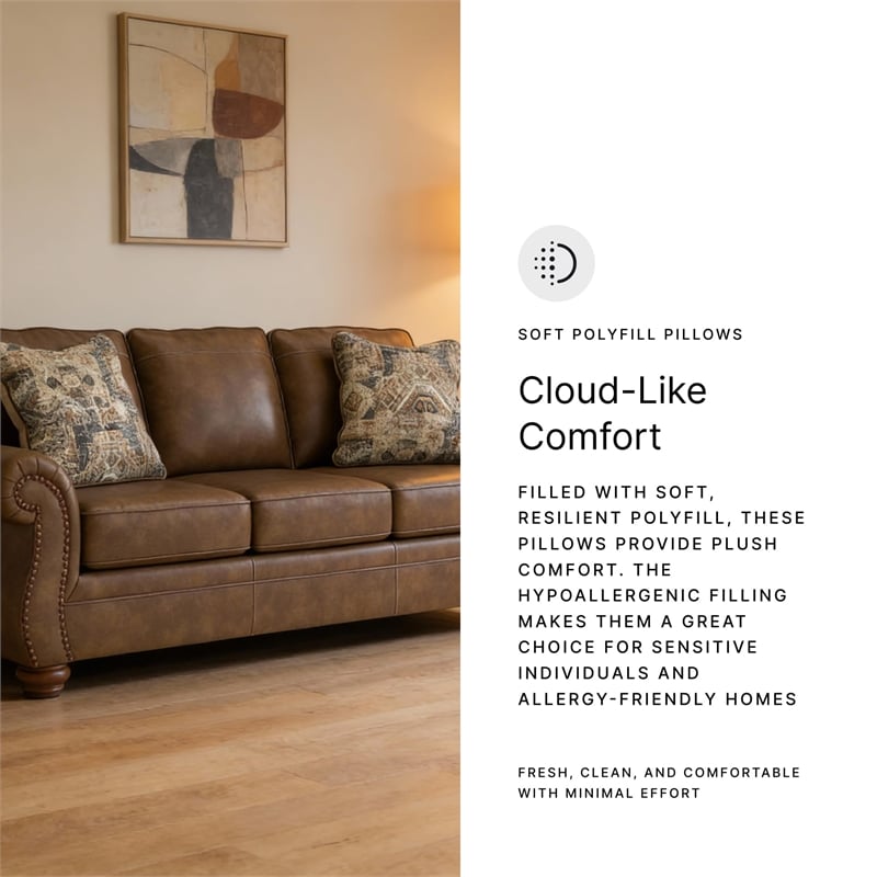 Bowery Hill Modern / Contemporary Faux Leather Brown Finish Sofa