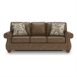 Bowery Hill Contemporary Faux Leather Brown Finish Queen Sofa Sleeper