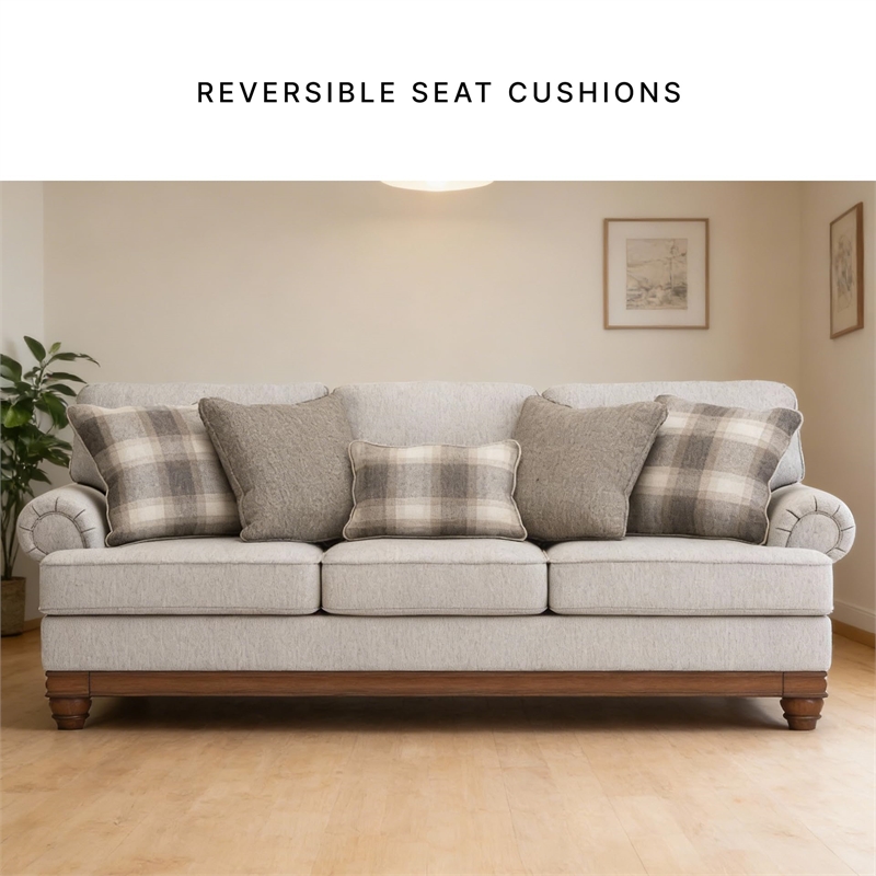 Bowery Hill Modern / Contemporary Polyester Beige Finish Sofa