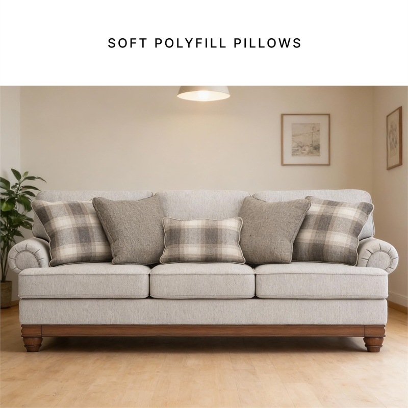 Bowery Hill Modern / Contemporary Polyester Beige Finish Sofa