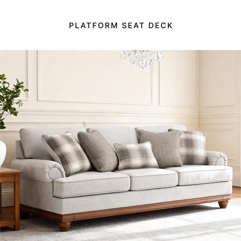 Bowery Hill Modern / Contemporary Polyester Beige Finish Sofa