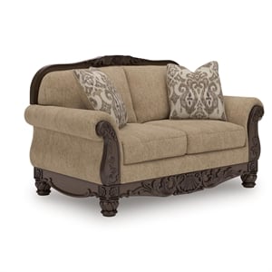 Bowery Hill Modern / Contemporary Polyester Brown Finish Loveseat