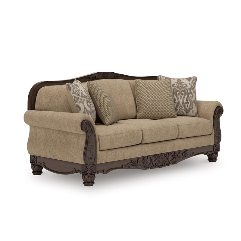 Bowery Hill Modern / Contemporary Polyester Brown Finish Sofa