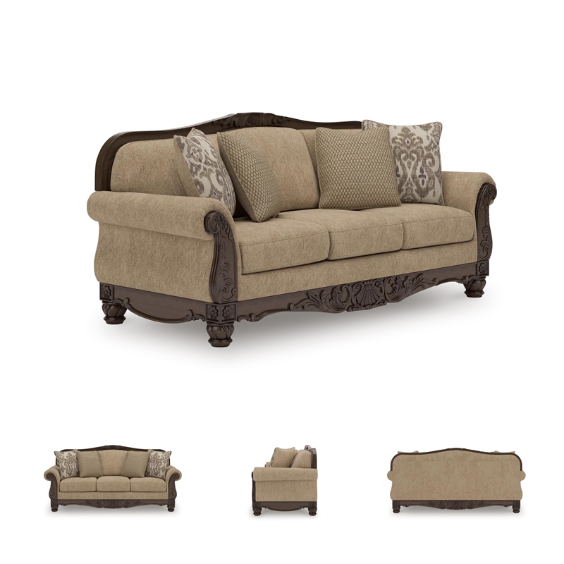 Bowery Hill Modern / Contemporary Polyester Brown Finish Sofa