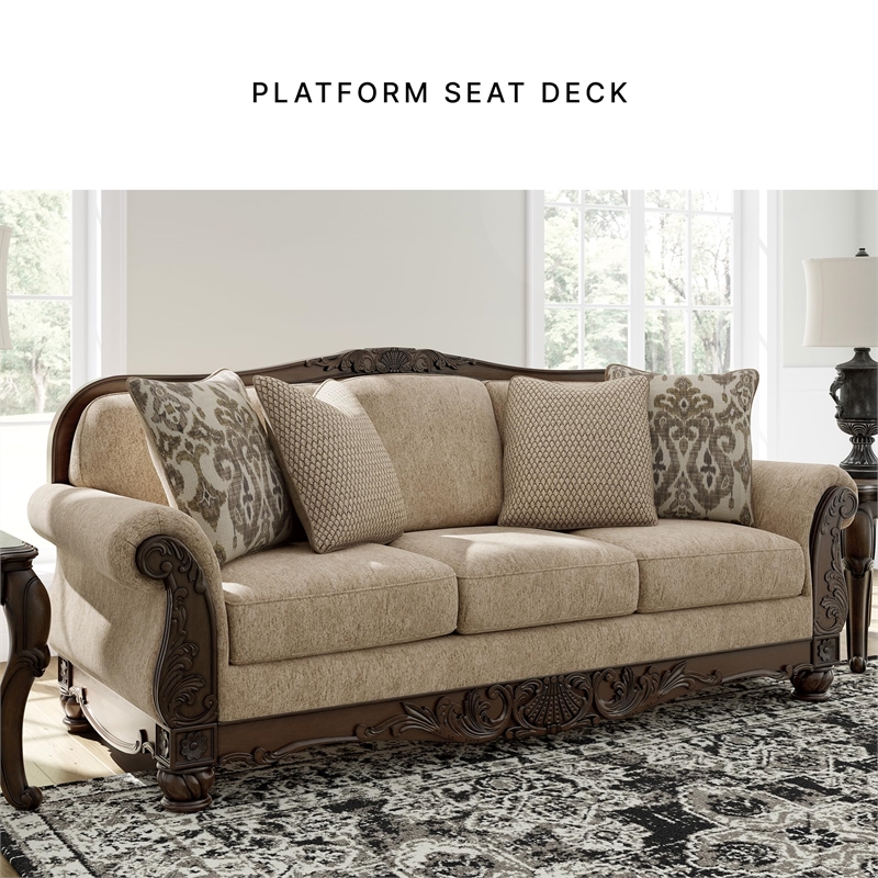 Bowery Hill Modern / Contemporary Polyester Brown Finish Sofa