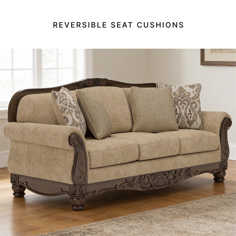 Bowery Hill Modern / Contemporary Polyester Brown Finish Sofa