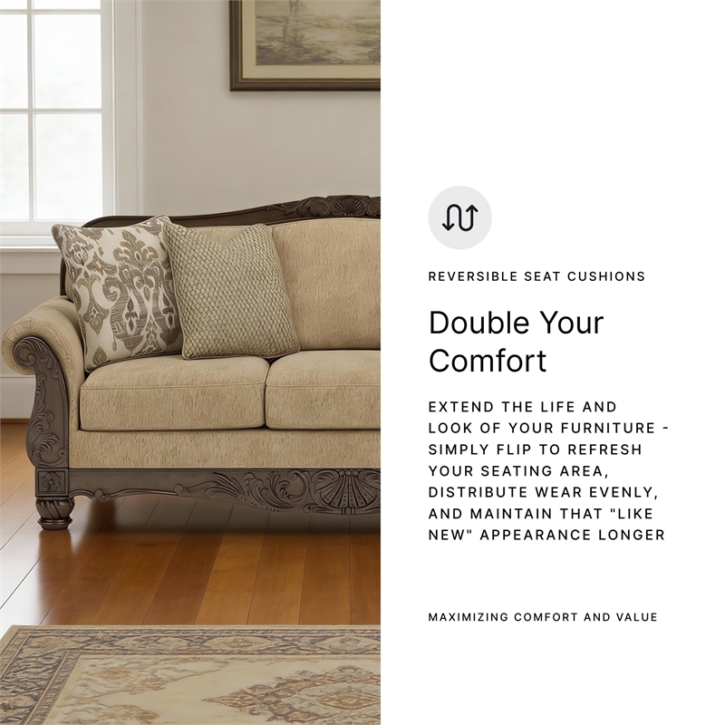 Bowery Hill Modern / Contemporary Polyester Brown Finish Sofa