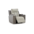 Bowery Hill Contemporary Faux Leather Gray Finish Power Recliner