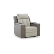 Bowery Hill Contemporary Faux Leather Gray Finish Power Recliner