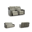 Bowery Hill Contemporary Faux Leather Gray Power Reclining Loveseat