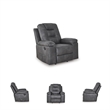 Bowery Hill Modern / Contemporary Faux Leather Gray Finish Recliner