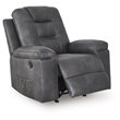 Bowery Hill Modern / Contemporary Faux Leather Gray Finish Recliner