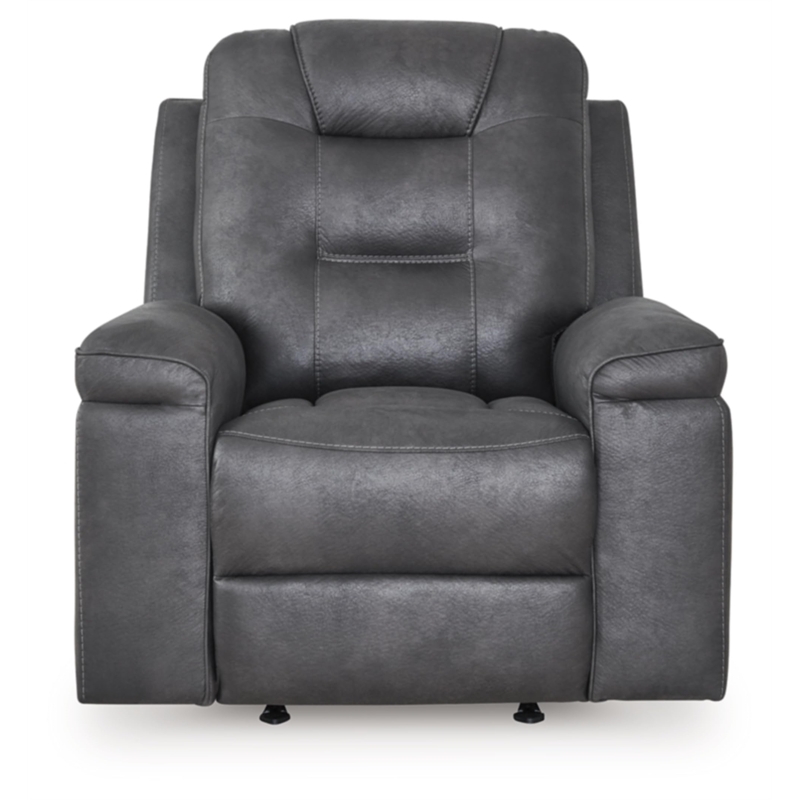 Bowery Hill Modern / Contemporary Faux Leather Gray Finish Recliner