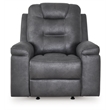 Bowery Hill Modern / Contemporary Faux Leather Gray Finish Recliner