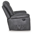 Bowery Hill Modern / Contemporary Faux Leather Gray Finish Recliner