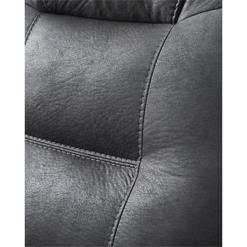 Bowery Hill Modern / Contemporary Faux Leather Gray Finish Recliner