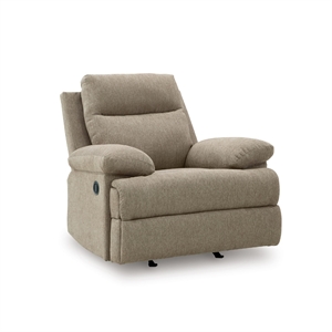 Bowery Hill Modern / Contemporary Polyester Beige Finish Recliner