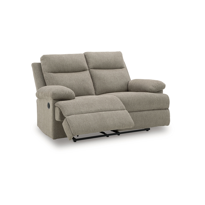 Bowery Hill Modern / Contemporary Polyester Beige Reclining Loveseat