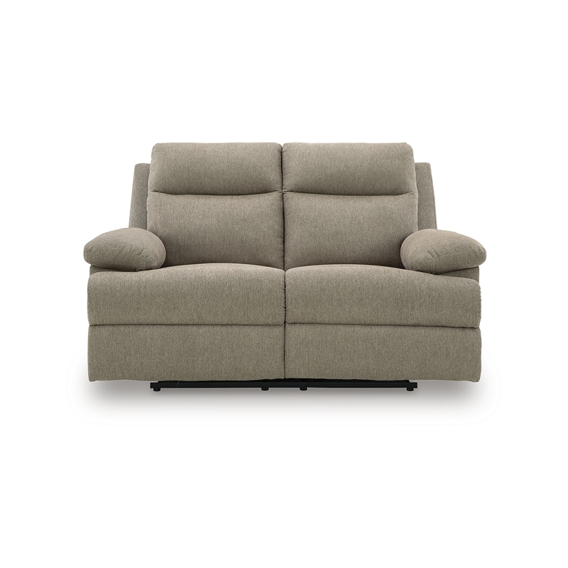 Bowery Hill Modern / Contemporary Polyester Beige Reclining Loveseat