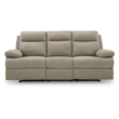 Bowery Hill Contemporary Polyester Beige Reclining Sofa with Table