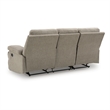 Bowery Hill Contemporary Polyester Beige Reclining Sofa with Table