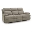 Bowery Hill Contemporary Polyester Beige Reclining Sofa with Table