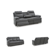 Bowery Hill Contemporary Polyester Gray Reclining Sofa with Drop Down Table