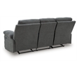 Bowery Hill Contemporary Polyester Gray Reclining Sofa with Drop Down Table