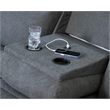 Bowery Hill Contemporary Polyester Gray Reclining Sofa with Drop Down Table