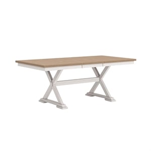 Bowery Hill Contemporary Wood White Dining Butterfly Extension Table