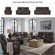 Bowery Hill Contemporary Leather Brown Finish Power Recliner