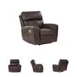 Bowery Hill Contemporary Leather Brown Finish Power Recliner