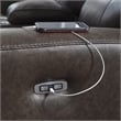 Bowery Hill Contemporary Leather Brown Finish Power Recliner