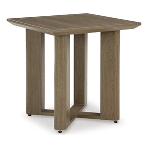 Bowery Hill Contemporary Aluminum Brown Finish Outdoor End Table