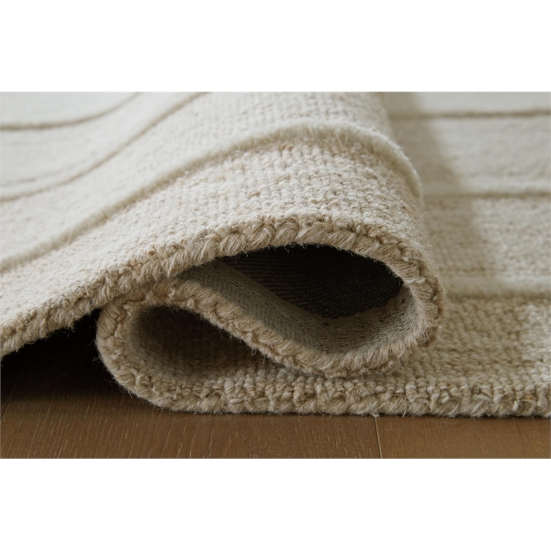 Bowery Hill Modern / Contemporary Wool Beige Extra Large Rug